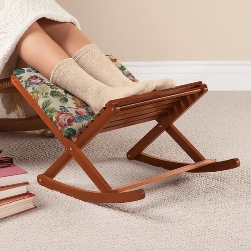 Rocking wooden foot stool - foot,