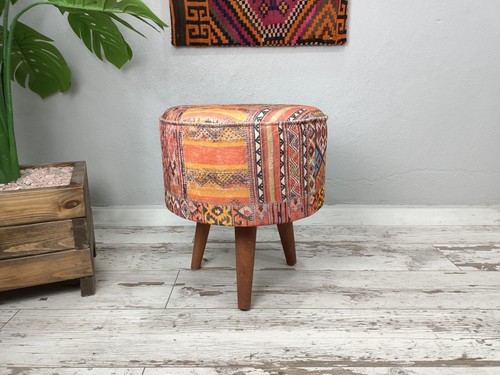 Handmade ottoman pouf round - ottoman,