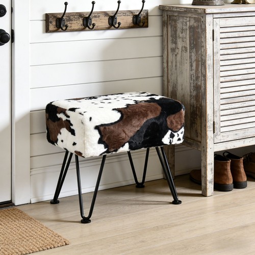 Cow print vanity stool chair - print,